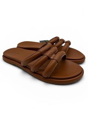 OluKai Women's Tiare Comfort Leather Slide Sandals in Fox Brown Size 10 NWT